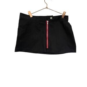 Dickies‎ girl juniors mini skirt size 7 black red zippers utilitarian skate Y2K